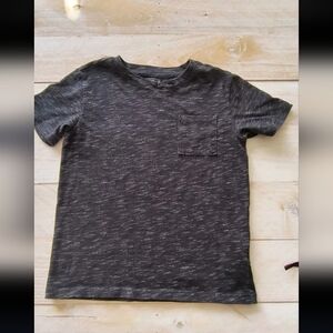 Cat & Jack Heathered Gray Toddler Short Sleeve Vneck Pocket Shirt Size XS 4/5